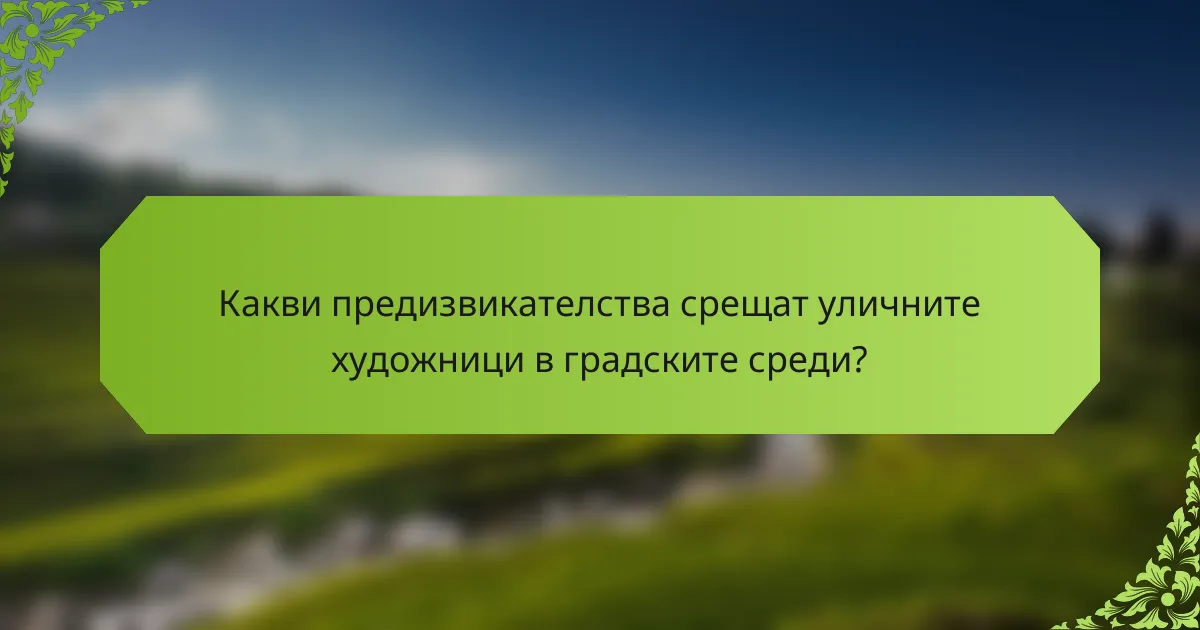 Какви предизвикателства срещат уличните художници в градските среди?