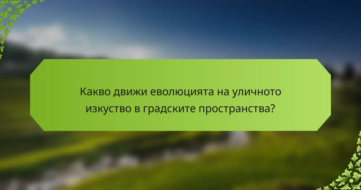 Какво движи еволюцията на уличното изкуство в градските пространства?